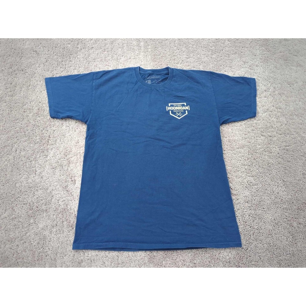 Hoonigan Industries T Shirt Mens Large Blue Short Sleeve 100% Cotton Casual